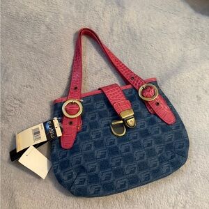 FUBU Blue and Pink Shoulder Bag